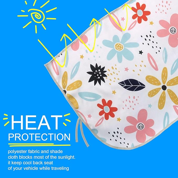 Car Window Shades for Side Windows Baby and Kids,Car Back Window Sun Shade Covers,Strong Magnetic Sunshades Curtains for Truck,27.5" x 19.5" (Flower)