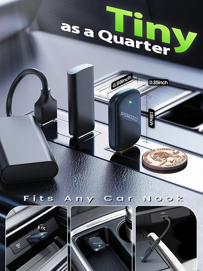 Mini Wireless CarPlay & Android Auto Adapter for iPhone & Android Phone (2026 Upgrade), No Lag, Fast Stable Connection, Converts Wired to Wireless CarPlay Dongle for 2016+ Cars, USB-A&C Port
