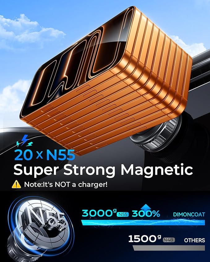 Magnetic Phone Holder for Car 2026 Heavy Duty Model [All Metal] 360° Adjustable Vacuum Suction Car Magsafe Phone Mount Cell Phone Holders for Your Car for iPhone 17 16 Pro Max 15 14 13 12 Plus