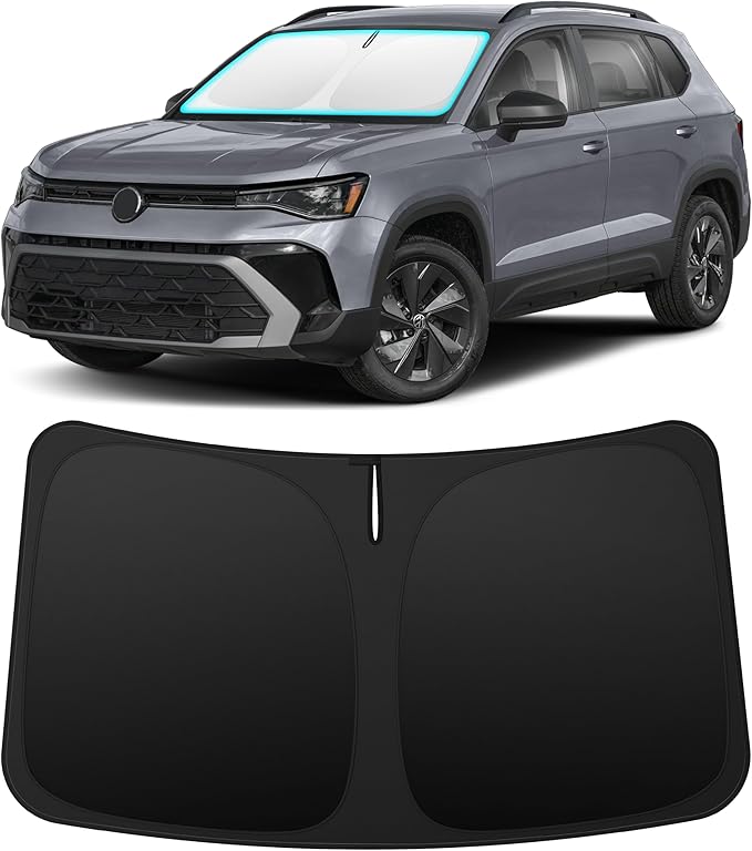 INSAUTO Custom Fit Windshield Sun Shade Accessories for Volkswagen/VW Taos 2022-2026, Foldable Front Window Sunshade, UV & Heat Reflector, Keeps Interior Cool, Includes Storage Bag
