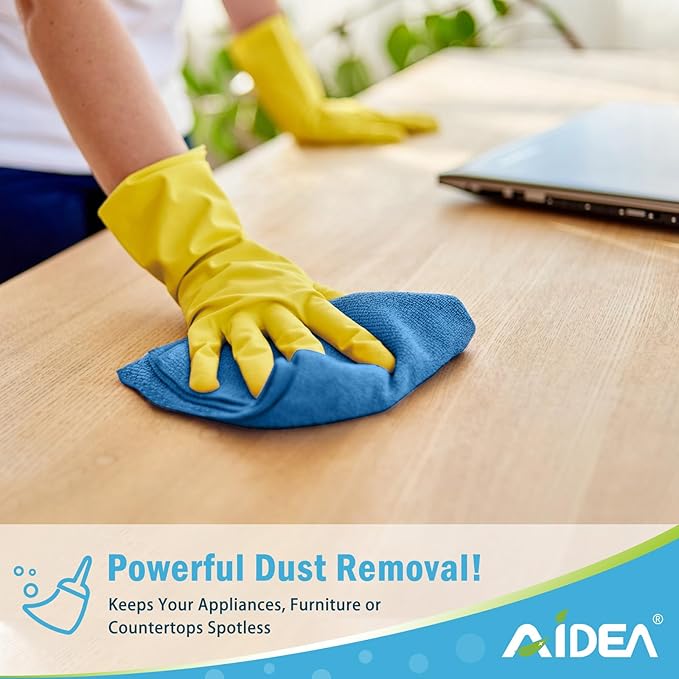 AIDEA Microfiber Cleaning Cloth, 200PK, Absorbent Shop Rags, Microfiber Towels for Cars, Kitchen Towels, Dusting Cloth for Home, Window, Cleaning Supplies, 12"×12"