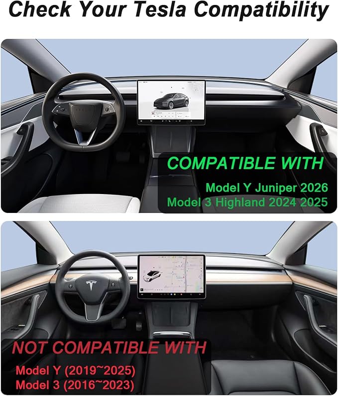 for Tesla Magnetic Phone Mount Holder Compatible with 2025-2026 Model Y Juniper and 2024-2026 Model 3 Highland, 360° Adjustable, No Tool Installation Required, Anti-Shake Mount Fit for All Smartphones