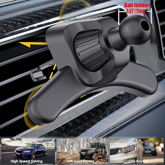 Air Vent Clips for Car Mount,Sturdy Vent Grip for Most Car Phone Holder&Wireless Car Charger-Car Air Vent Clip Only/Compatible with RAM Mounts Joint Ball Diameter 0.67 inch/17mm Devices