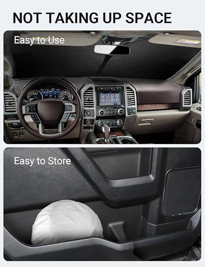 Proadsy 2026 Upgrade Front Windshield Sun Shade Foldable Sunshade Protector Custom Fit 2017-2025 2026 Ford Super Duty F-250 F250 F-350 F350 F-450 F450 F-550 F550 2Door 4Door Pickup Accessories