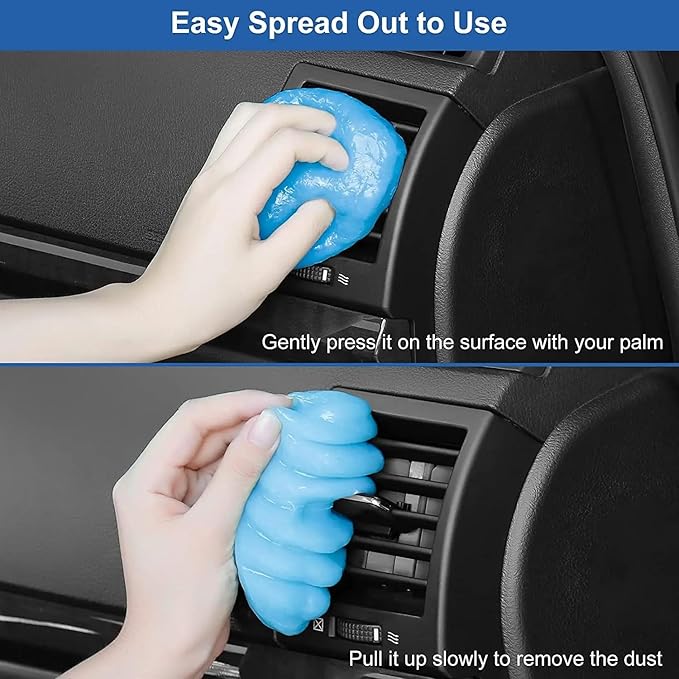 Generic Car Cleaning Gel Universal Detailing Kit Automotive Dust Car Crevice Cleaner Slime Auto Air Vent Interior Detail Removal for Car Putty Cleaning Keyboard Cleaner Car Accessories (Blue)