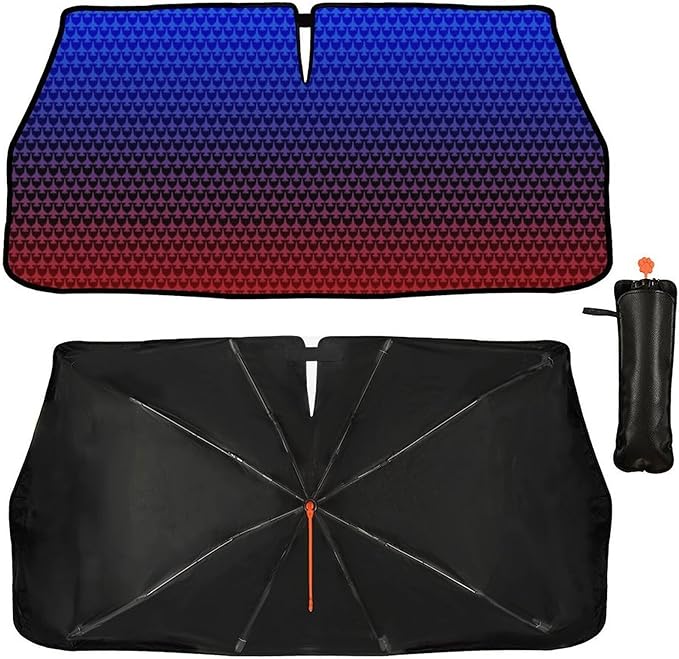 CHILL·TEK Funny Car Windshield Sun Shade Umbrella, American Plane Car Sun Shade Umbrella, Block UV Rays Heat Foldable Windshield Umbrella Sun Visor Protector - Keep Vehicle Cool for Cars SUV