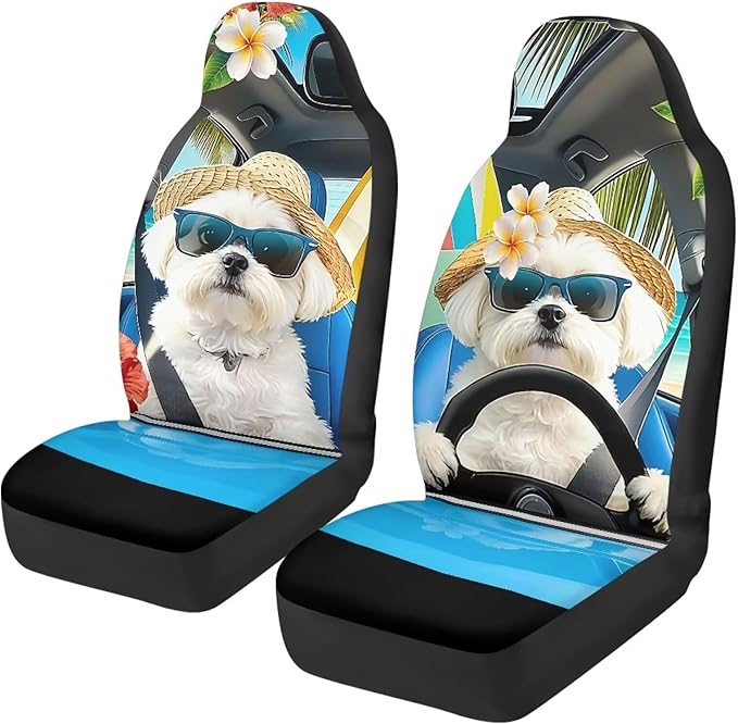 Yorkshire Terrier Car Seat Covers Front Seats 2 Pcs Car Seat Covers for Front Seats Removable Automotive Accessories Protection Interior Accessories for Cars SUV Sedans