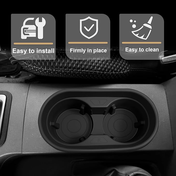 Muslogy Center Console Cup Holder Insert Compatible with 2005-2021 Nissan Frontier Accessories Middle Console Armrest Front Drink Holder Organizer Non-Slip Silicone Drink Stopper