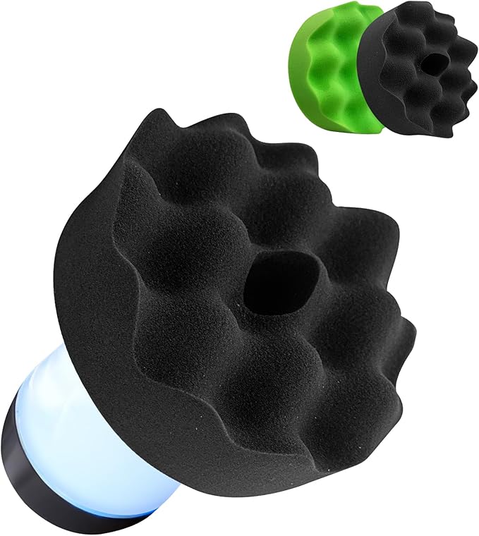 Tire Shine Applicator with 2 Heavier-Duty Detachable Foam Applicator Pads for Car Cleaning and Fine Polishing Reusable Tire Dressing Applicator for Car Truck SUV Motorcycle