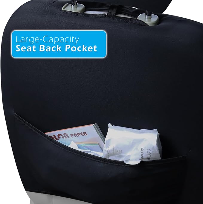Champlus Car Seat Covers, Canvas Seat Protectors for Two Front Seats, Universal Fits Sedan Cars, SUVs, Trucks, and Mini Vans, Airbag Compatible, Quick Install, Set of 2, Black