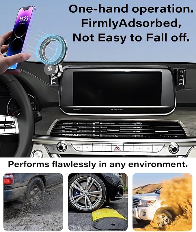 Car Phone Holder for KIA Telluride 2019 2020 2021 2022 Accessories Apply to 10.25 Inch Touch Screen Fixed Clip MagSafe Passenger Cell Phone Mount Handsfree 360° Rotation
