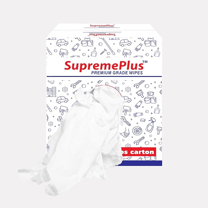 Premium New White Cotton Knit T-Shirt Rags (600 lbs. Pallet 24x25 lbs. Box of Rags) - Lint-Free, Soft & Absorbent Bulk Cleaning Cloths for Auto, Paint, Garage, Staining & Polishing