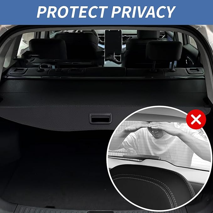 ZXMOTO Cargo Cover Compatible with Toyota Grand Highlander 2024 2025 Retractable Type Retractable Rear Trunk Security Cover Shielding Shade Accessories