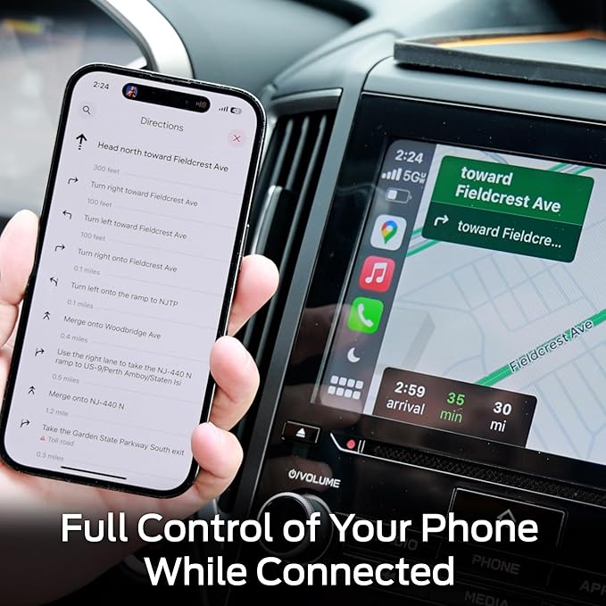Monster Wireless CarPlay Adapter, Wireless Android Auto Adapter, Convert Wired to Wireless CarPlay & Android Auto, Compact Dongle for Factory Wired CarPlay Cars, USB-C & USB-A Cables Included