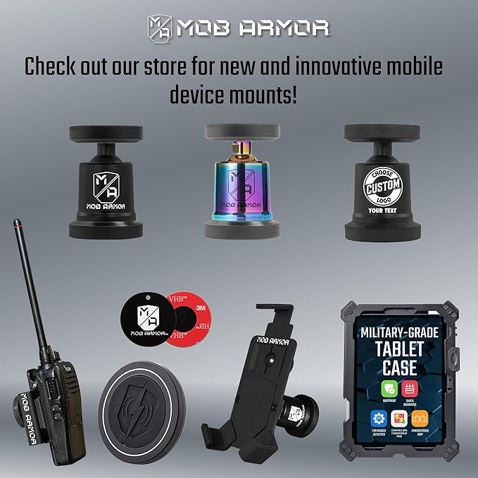 Mob Armor MobNetic Maxx - USA Assembled Magnetic Phone Holder for Car, Magnetic Car Phone Mount, 90-Degree Tilt, 360-Degree Rotation, Aluminum Metal, Compatible with iPhone & Android - Black Chrome