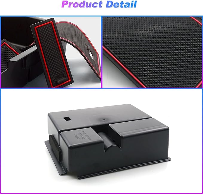 SXCY 2024 Tucson Limited Center Console Organizer Tray for 2022-2024 Hyundai Tucson NX4 Limited / 2023 Santa Cruz Accessories Armrest Console Box Storage (Red)