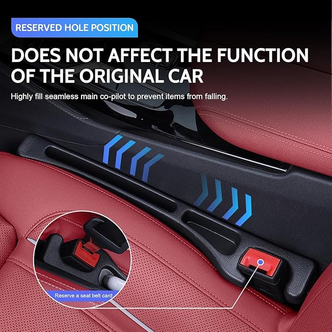 Car Seat Gap Filler, 2-Pack No-Drop Seat Side Gap Seam Filler Organizer with Phone Holder, Universal Fit Fill The Gap Between Seat & Console, Perfect for Car, SUV, Truck