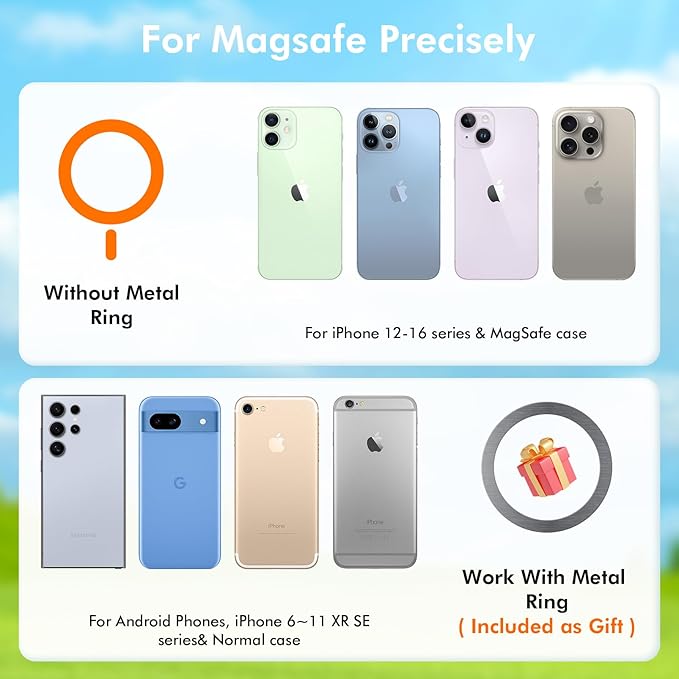 Magnetic Golf Cart Phone Holder, Phone Mount Holder Compatible with MagSafe iPhone/Galaxy/Smartphones, Golf Cart Accessories for EZGO Club Car Yamaha Icon, Gift for Men Women