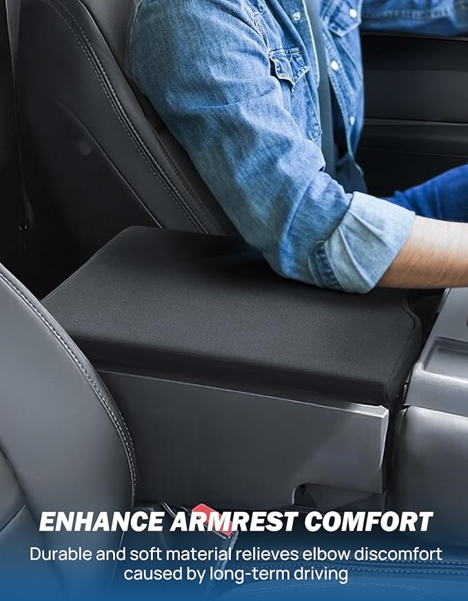 JOYTUTUS Center Console Cover Compatible with 2015-2026 Ford F150, 2017-2026 F250 F350 F450 with 40/20/40 Jump Seat, Neoprene Armrest Cover Middle Console Cover (Jump Seat Only)