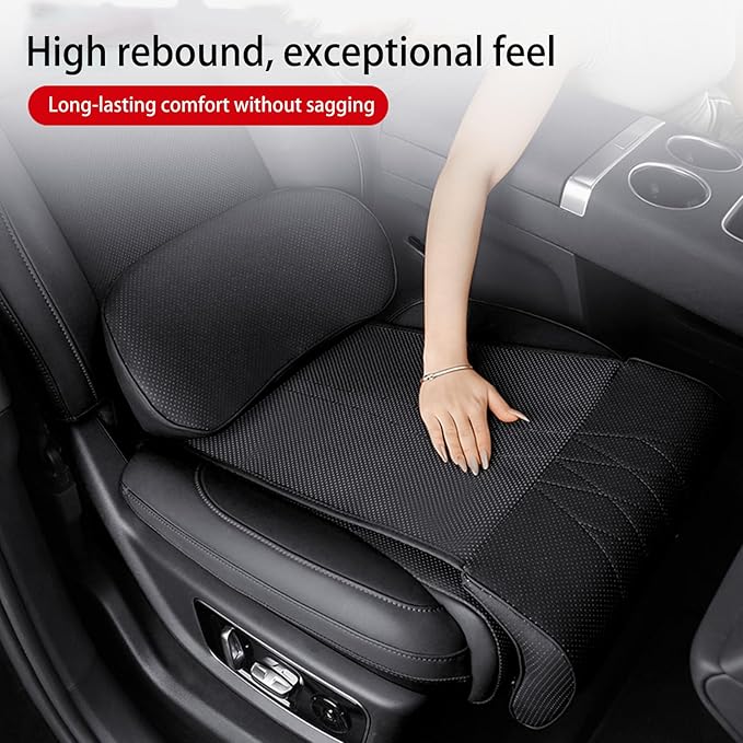 Car Seat Leg Extension with Lumbar Support Seat, Extension Pad for General Motors Car Seats, Leg and Waist Support for Car Travel (Black)