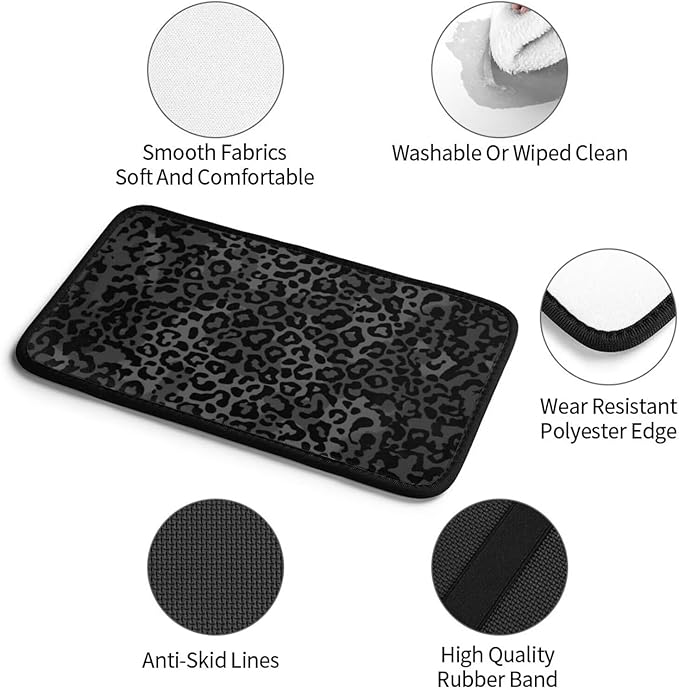 Black Leopard Armrest Cover Cheetah Animal Car Interior Accessories Anti-Scratch Armrest Lid Protector Pad Scratch Resistant Arm Rest Cover for Truck Van Sedans