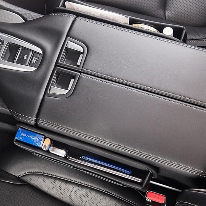 YLXGT Car Seat Gap Filler Organizer and Storages Automotive Accessories Universal for Car SUV Truck Fill The Gap Between Seat and Console Stop Things from Dropping Black 2Pcs