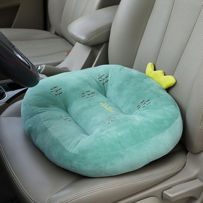 Cartoon Plush Car Booster Seat Cushion, Cute Funny Car Seat Cushion Heightening,Chair Cushion for Office Sofa Living Room (Cactus)