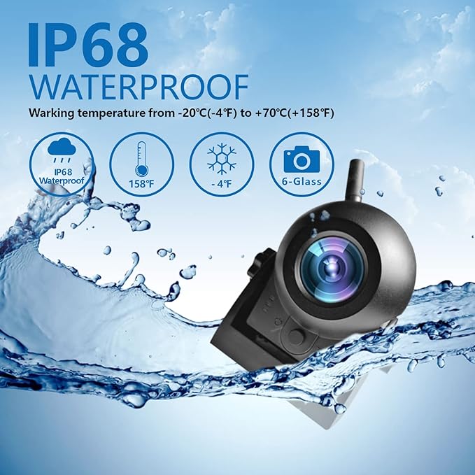 Upgraded Wireless Backup Camera Magnetic Hitch, 4000mAh Rechargeable Battery Powered WiFi Rear View Camera, 720P IP68 Waterproof Reverse Camera for Truck/RV/Camper/Trailer for iPhone iPad Android
