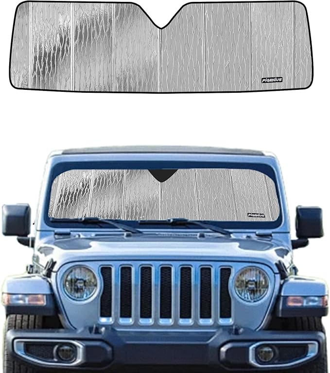 Windshield Sun Shade for Jeep Wrangler 2011-2017, Wrangler JK 2018 Front Window Sunshade - AstraGuard