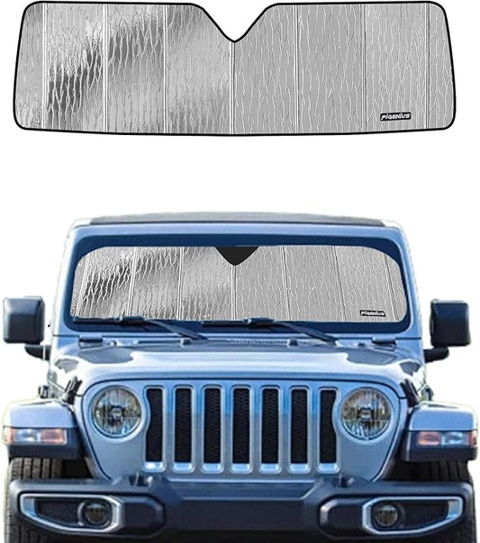 Windshield Sun Shade for Jeep Wrangler 2011-2017, Wrangler JK 2018 Front Window Sunshade - AstraGuard