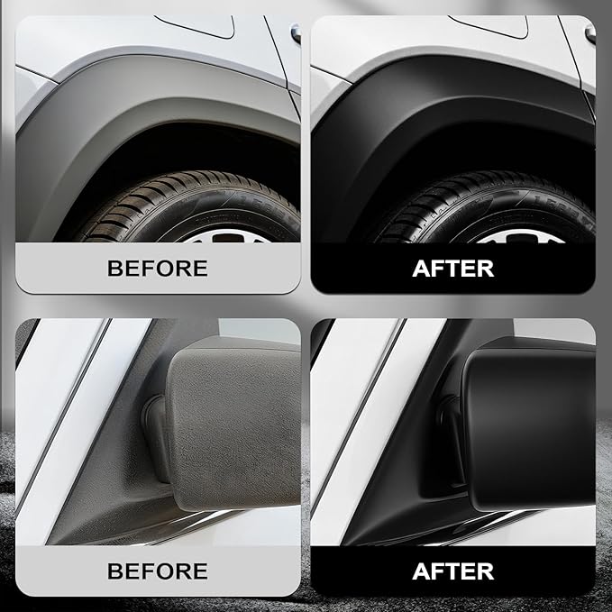 Plastic Restorer for Cars, 240ml Black Trim Restorer, Car Plastic Restorer, Plastic Restorer for Car Exterior, Restores Faded Plastic, Waterproof, Long-Lasting Shine & Protection,Outdoor Use Only
