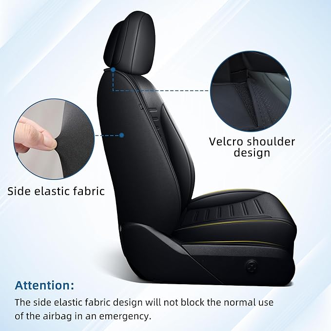 Seat Covers for Mercedes-Benz GLC 2023 2024 2025, Custom Fit All-Weather Car Seat Protectors Full Set, Waterproof Premium Leather, for 5-Seater Model - Black