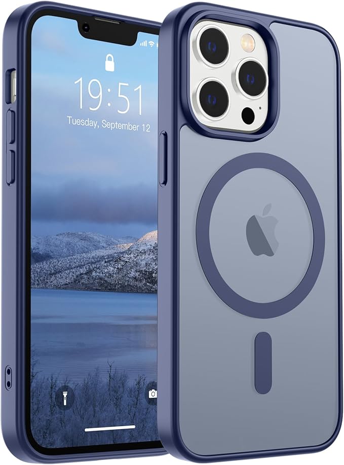 SUPFINE Magnetic for iPhone 13 Pro Max Case (Compatible with MagSafe) (Military Grade Drop Protection) Slim Translucent Matte Shockproof Phone Cover,Lavender Gray