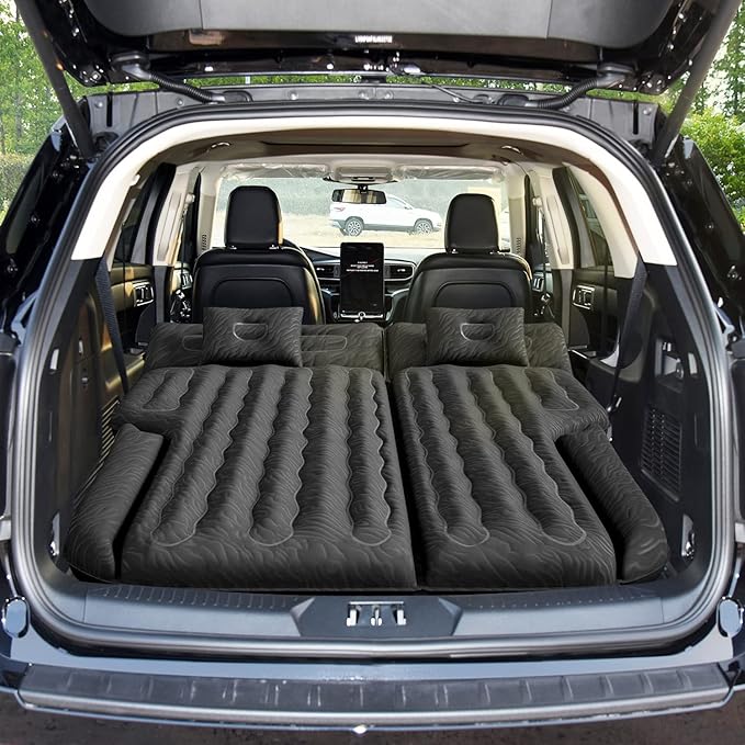 Umbrauto SUV Air Mattress for Car Camping, Leakproof & Quick Inflation Sleeping Airbed with Electric Pump, Fits Most Compact, Mid-Size & Full-Size SUV Trunks for Road Trip Travel