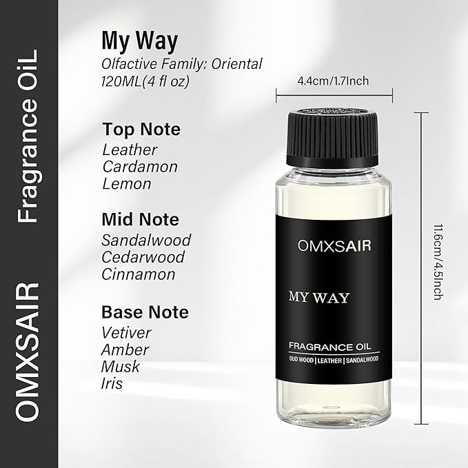 My Way Hotel Diffuser Oil & Home Luxury Fragrance Scents -120ml- Comforting Sandalwood, Cedarwood & Iris - Aromatherapy Oil Blends My Way Fragrance Essential Oils for Diffuser