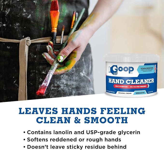 GOOP Original Multi-Purpose Waterless Hand Cleaner and Stain Remover - 14 oz Can (Pack of 2)