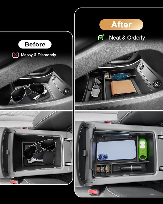 2023 Santa Fe Center Console Organizer - For 2021-2023 Hyundai Santa Fe Armrest Box Organizer + TPE Lower Console Organizer Tray For 2021-2023 Santa Fe(SE/SEL/XRT/Limited/Calligraphy) Accessories