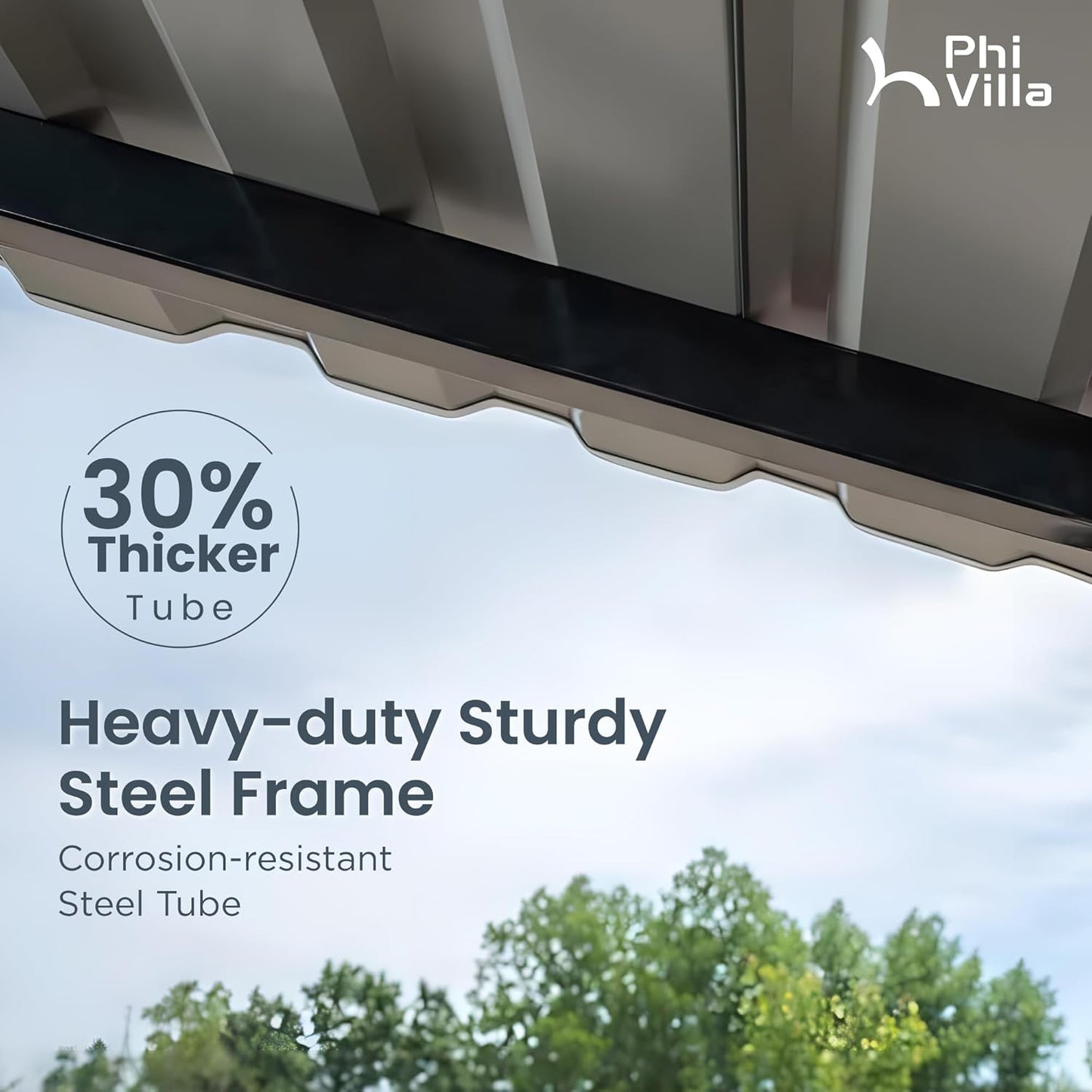 PHI VILLA 12 x 20 ft Carport Metal Carports with Galvanized Steel Roof, Sturdy Heavy Duty Metal Carport for Cars, Boats, and Tractors