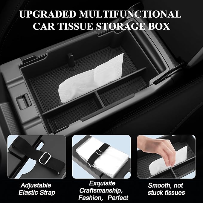 BIBIBO Upgraded for 2024-2026 Subaru Crosstrek Center Console Organizer Tissues Holder 2023-2026 Subaru Crosstrek/2026 Crosstrek Hybrid &2024+ Subaru Impreza Console Insert Tray Tissues Box Crosstrek