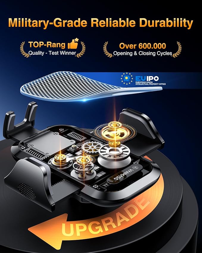 VANMASS 2026 Phone Holders for Your Car Ultimate Military-Grade Car Phone Holder Mount【Patent & Safety Certs】Upgraded Shockproof Truck Air Vent Phone Mount for iPhone 17 Pro Max 16 15 Samsung Android