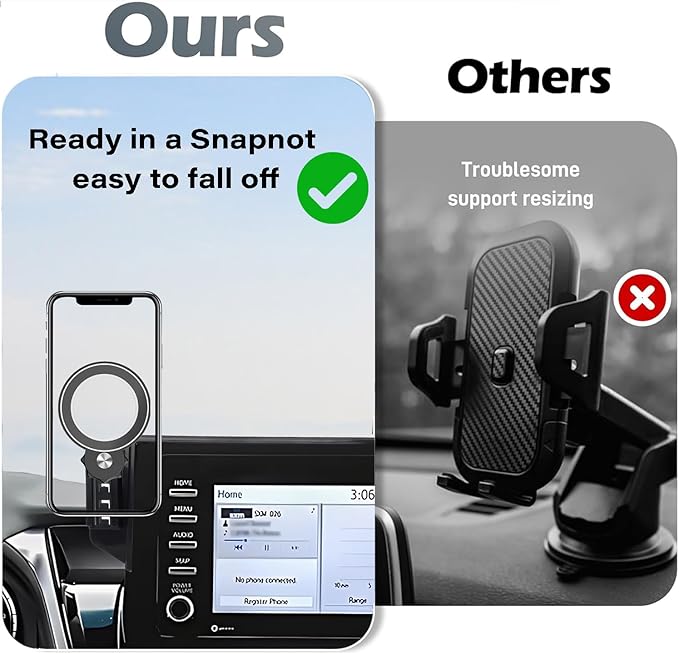 Car Phone Holder for 2021-2024 Toyota Camry Accessories Apply to 7 Inch Touch Screen Fixed Clip Magnetic Cell Phone Mount Hands-Free 360 Degree Rotation