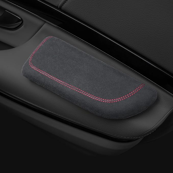 Italian Alcantara Style Fur Car Elbow Rest Pad - Universal Armrest & Knee Cushion - Thigh Support Comfort Pillow