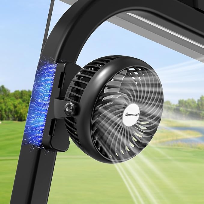 AMACOOL Magnetic Golf Cart Cruise Fan, Tool Gifts for Men Him Dad Husband Father, 5000mAh Rechargeable Birthday Golf Gifts for BBQ Grill Work Golf Cart Cruise Travel Essentials Accessories 2026