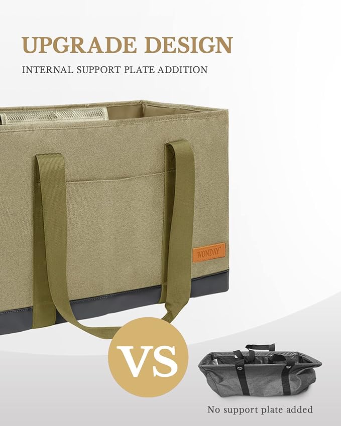 WONDAY Extra Large Utility Tote Bag - Standing Reusable Grocery Bag with Handle