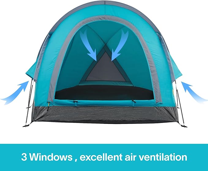 Alvantor® Beach Tent Beach Umbrella Outdoor Sun Shelter Cabana Automatic Instant Pop-Up UPF 50+ Portable Beach Shade Camping Fishing Hiking Canopy Easy Set Up Light Weight Windproof for 2-3 Person