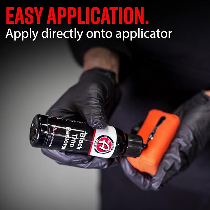 Adam's Polishes Black Trim Restorer (4 oz with Applicator) - Restores Plastic Trim to a Rich, Black Color with a Factory New Appearance, Lasts Several Months Per Treatment