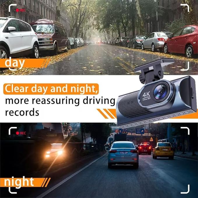4K Dash Cam Front, WiFi Dash Camera for Cars, Mini Dashcam with Super Night Vision,1.97 Inch Screen, Loop Recording, G-Sensor, WDR, Parking Monitor, 64GB Card Included (4K Mini Dash Cam)