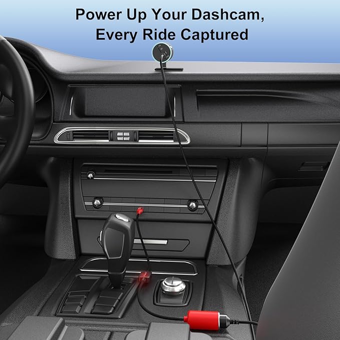 J&D USB C Male to 12V Car Cigarette Lighter Socket Female Converter Cable, 12V 18W Power Cable for Dash Cam, GPS, Car LED Light Strips, Red, 5 ft