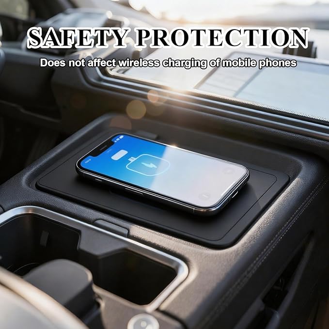 1pcs 8.97 * 5.7in Wireless Charging Pad,Compatible with 2025 Subaru Forester Interior Accessories,Flexible Charging Mat for Center Console Anti-Slip Wireless Car Silicone Mat