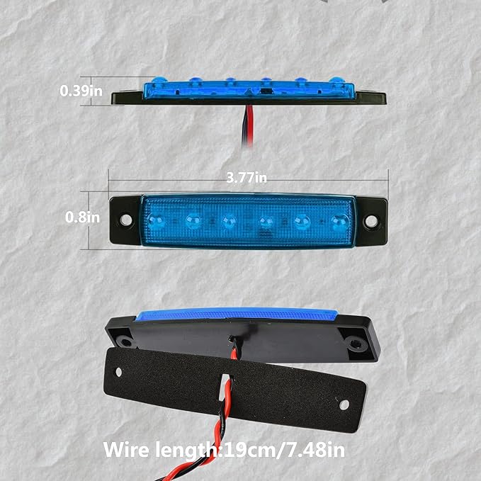 10Pcs Led Rock Lights Waterproof 3.8" Blue LED Underglow Kit,Fender Wheel Well Lights Car Exterior Side Marker Lights for Wrangler Snowmobile Truck Golf Cart RV RV SUV Offroad